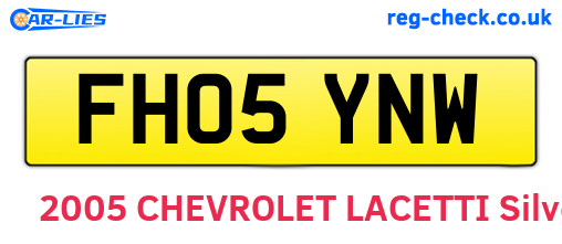 FH05YNW are the vehicle registration plates.