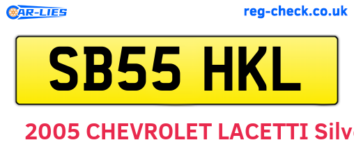 SB55HKL are the vehicle registration plates.