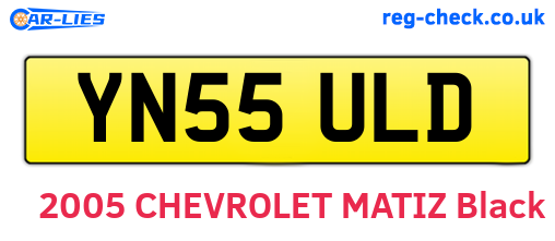 YN55ULD are the vehicle registration plates.