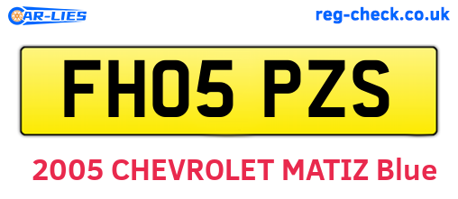 FH05PZS are the vehicle registration plates.