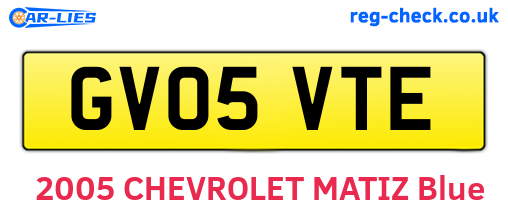 GV05VTE are the vehicle registration plates.