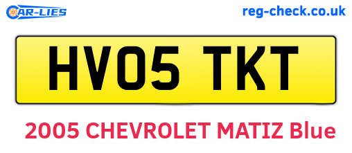 HV05TKT are the vehicle registration plates.