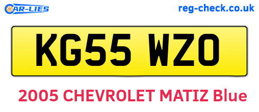 KG55WZO are the vehicle registration plates.