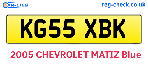 KG55XBK are the vehicle registration plates.