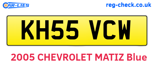 KH55VCW are the vehicle registration plates.