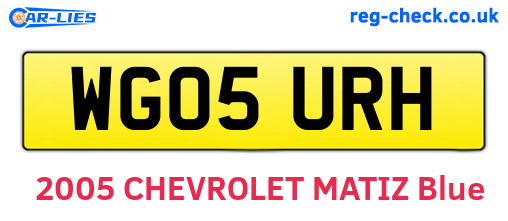 WG05URH are the vehicle registration plates.