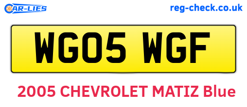WG05WGF are the vehicle registration plates.