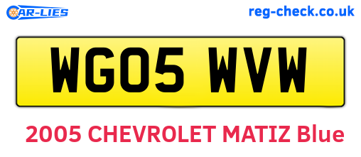 WG05WVW are the vehicle registration plates.