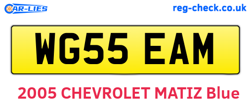 WG55EAM are the vehicle registration plates.