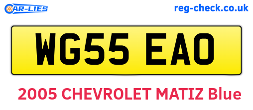 WG55EAO are the vehicle registration plates.
