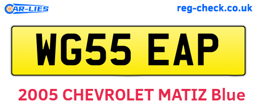 WG55EAP are the vehicle registration plates.