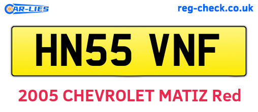 HN55VNF are the vehicle registration plates.