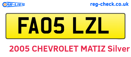 FA05LZL are the vehicle registration plates.