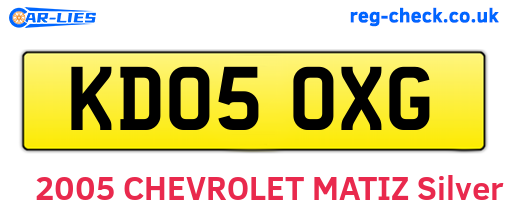 KD05OXG are the vehicle registration plates.