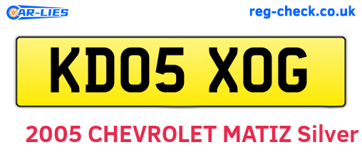 KD05XOG are the vehicle registration plates.