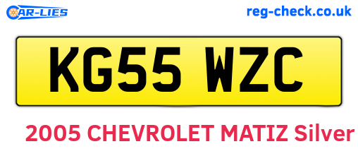 KG55WZC are the vehicle registration plates.