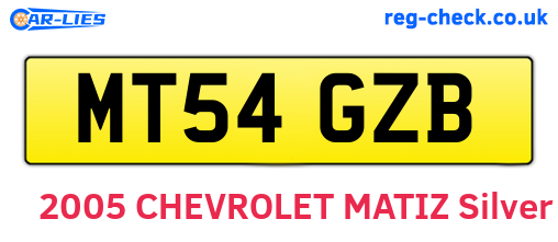 MT54GZB are the vehicle registration plates.