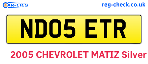 ND05ETR are the vehicle registration plates.