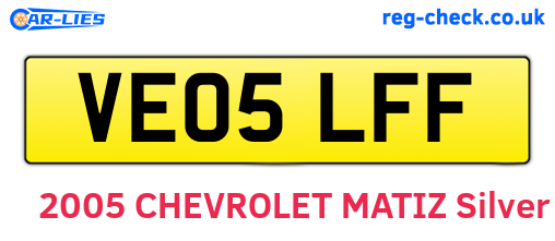 VE05LFF are the vehicle registration plates.