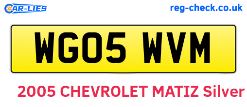 WG05WVM are the vehicle registration plates.