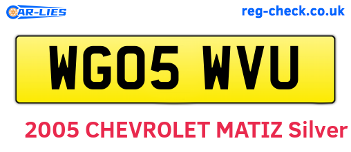 WG05WVU are the vehicle registration plates.