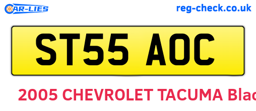 ST55AOC are the vehicle registration plates.