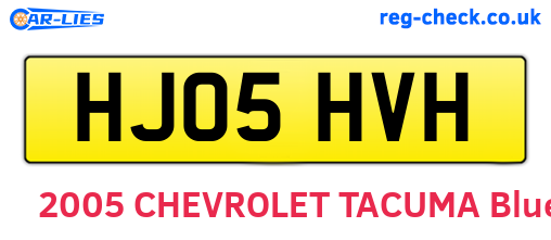 HJ05HVH are the vehicle registration plates.