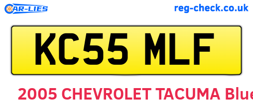 KC55MLF are the vehicle registration plates.