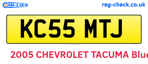 KC55MTJ are the vehicle registration plates.