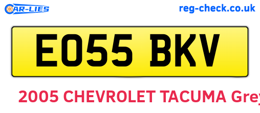 EO55BKV are the vehicle registration plates.