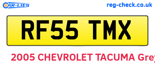 RF55TMX are the vehicle registration plates.