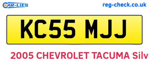 KC55MJJ are the vehicle registration plates.