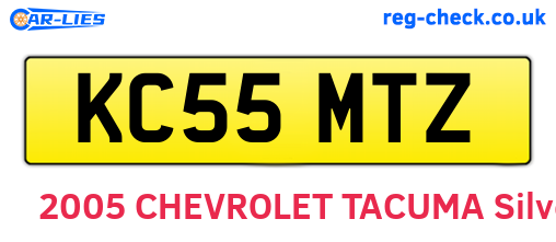 KC55MTZ are the vehicle registration plates.