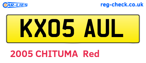 KX05AUL are the vehicle registration plates.