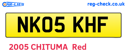 NK05KHF are the vehicle registration plates.