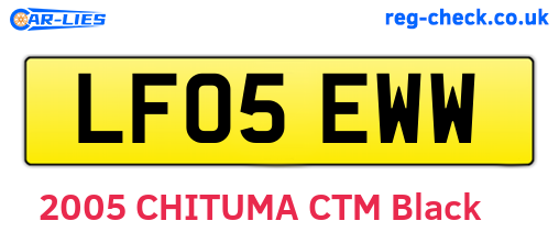 LF05EWW are the vehicle registration plates.