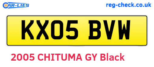 KX05BVW are the vehicle registration plates.