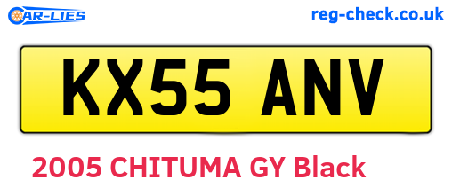 KX55ANV are the vehicle registration plates.