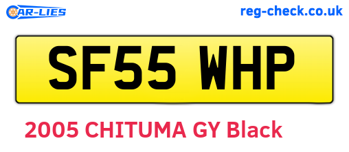 SF55WHP are the vehicle registration plates.