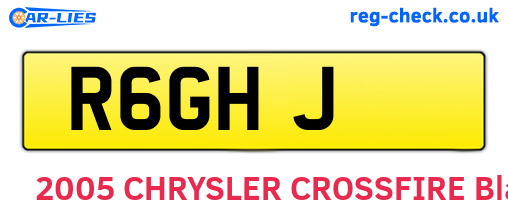 R6GHJ are the vehicle registration plates.