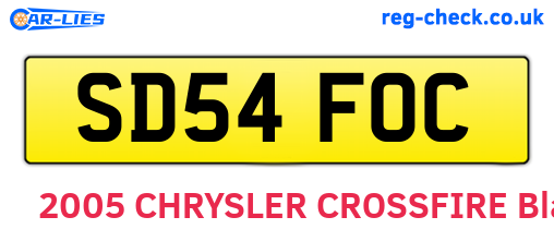 SD54FOC are the vehicle registration plates.