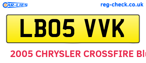LB05VVK are the vehicle registration plates.