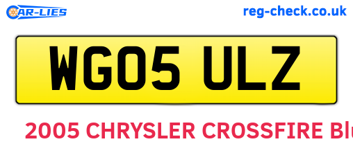 WG05ULZ are the vehicle registration plates.