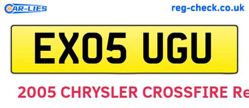 EX05UGU are the vehicle registration plates.