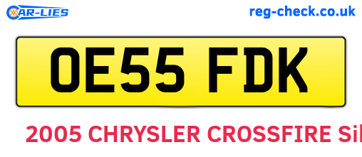 OE55FDK are the vehicle registration plates.