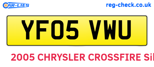 YF05VWU are the vehicle registration plates.