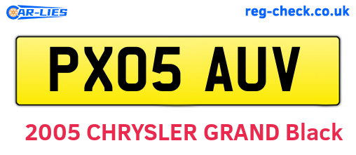 PX05AUV are the vehicle registration plates.