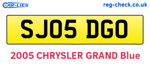 SJ05DGO are the vehicle registration plates.