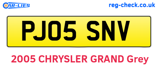PJ05SNV are the vehicle registration plates.