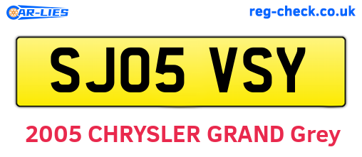 SJ05VSY are the vehicle registration plates.
